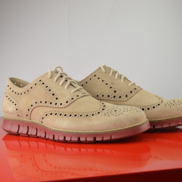 Cole Haan ZeroGrand Wingtip Suede Oxfords Shoes - Picture 3 of 8